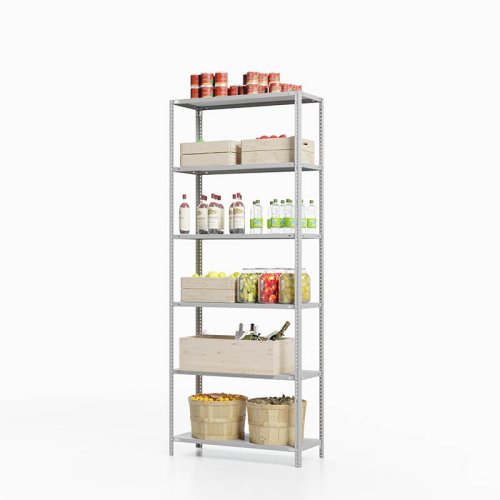 Стеллаж металлический для погреба ТС Лайт, 2000x1000x300 мм. Полки: 6 шт. металл (ТС 20100360)