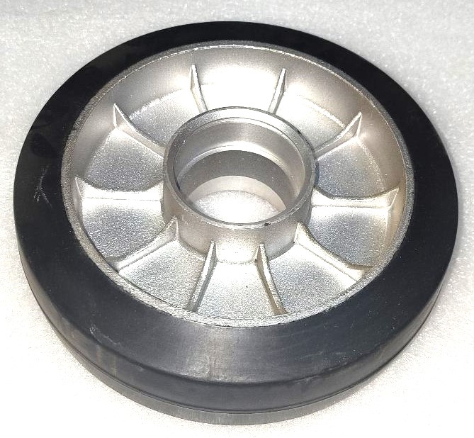 Колесо 160х50 алюминий / резина без подшипников