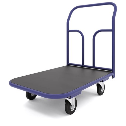 Тележка платформенная с резиновым покрытием ТПР 2 (600x900 мм, колеса черная резина 200 мм)