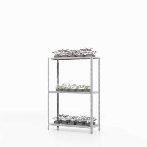 Стеллаж металлический для рассады ТС Лайт, 1000x1000x400 мм. Полки: 3 шт. металл перф. (ТС 10100431)