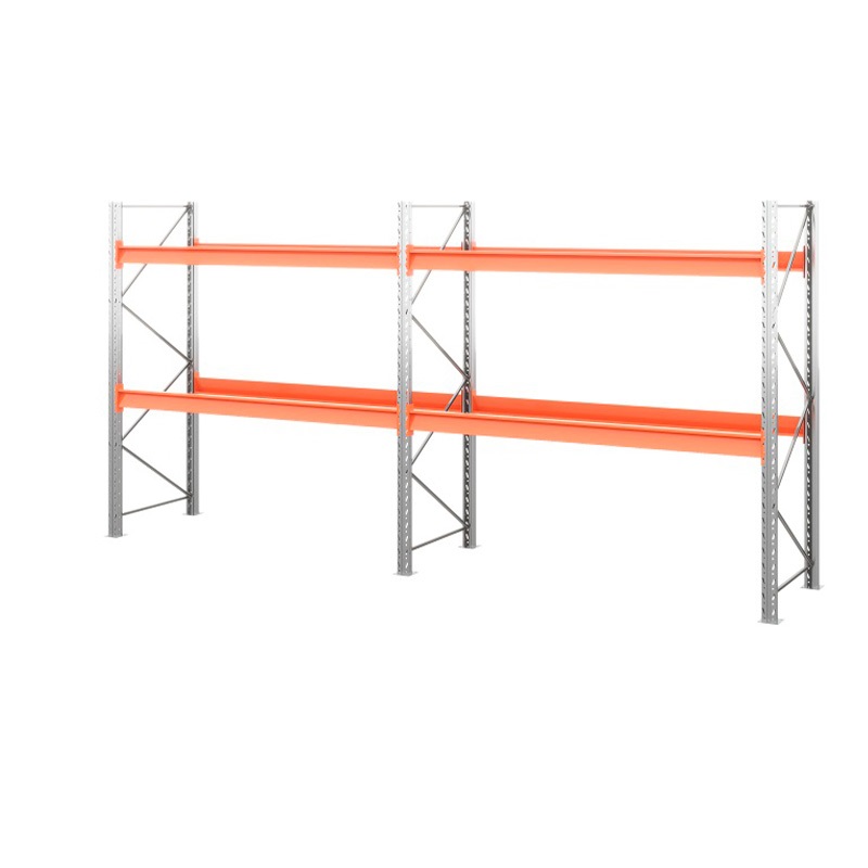 Две секции стеллажа металлического паллетного 3500х2700х1100 мм (100.1.5). Ярусы: пол+2