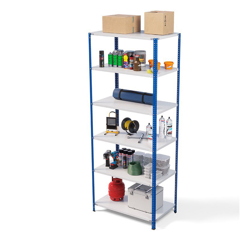 Стеллаж металлический ТС Лайт, синие стойки, 2200x1000x300 мм. Полки: 6 шт. металл (ТС 220100306с)