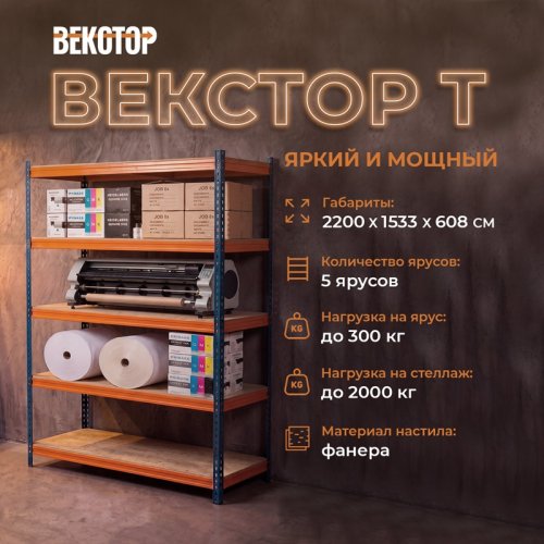 Векстор Т 2200х1533х608 (5 ярусов с фанерным настилом)