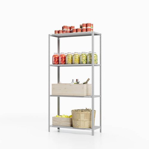 Стеллаж металлический для погреба ТС Лайт, 1500x1000x400 мм. Полки: 4 шт. металл (ТС 15100440)