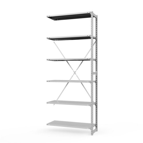 Секция приставная стеллажа для офиса ГТС Универсал, 3000x700x800 мм. Полки: метал. усил. 6 шт. (ТСУп 30070862)