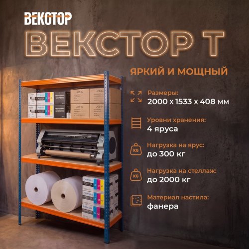 Векстор Т 2000х1533х408 (4 яруса с фанерным настилом)