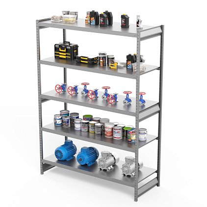 Стеллаж грузовой СГ Ультра (2000х2100х500 мм) 5 ярусов, цинк (СГУ 2021055)